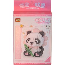 Vagon LZ-8803 Oturan Sevimli Çiçek Panda 350 Parça Block Oyuncak
