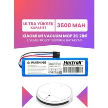 Electroll Xiaomi Mi Vacuum Mop 2c 2in1 Uyumlu Batarya (Ultra Yüksek Kapasite) 3500MAH Robot Süpürge Pil XMSTJQR2C