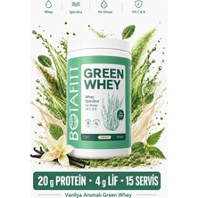 Green Whey Vanilya: 20G Protein ve 4g Lif Desteği – Whey Proteini, Inülin Lif, Spirulina, Krom Pikolinat Içeren Toz Ürün