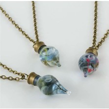 Showy Accessories Sulu Çiçek Fanus Canlı Kolye