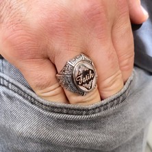 Simurg Jewellery 925 Ayar Gümüş Isimli Kişiye Özel Erkek Yüzük