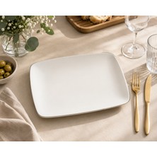 Bonnami Cosmos Moove Premium Porselen Dikdörtgen Servis Tabağı 36X25 cm - Modern Şık Beyaz Sunum Tabağı