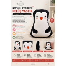 Mersi Shop Sevimli Penguen Tasarımlı Peluş Yastık – 35 Cm, Yumuşak ve Dekoratif
