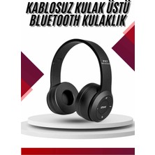Skygo Bluetooth Kablosuz Kulaklık Siyah Wireless 5.0 Kulak Üstü Uzun Pil Ömrü