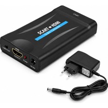 Microcase Scart To HDMI Dönüştürücü 1080P Adaptör Güç Adaptörlü HDMI Çevirici AL5746