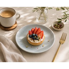 Bonnami Luva Mavi Matt Gourmet Premium Porselen Düz Tabak 17 cm - Modern Mat Mavi Şık Sunum Tabağı