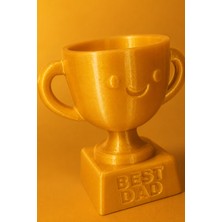 My Craft 3D Best Dad Yazılı Babalar Günü Hediyesi Dekoratif Kupa Biblo, Babaya Özel Masa Üstü Ödül Kupası Tasarımlı Anlamlı Hediye 11X10 cm
