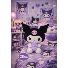 Miniso Sanrio Lisanslı Kuromi Peluş Oyuncak 28 cm – Oturan Mini Arkadaşlı Yumuşacık Tasarım