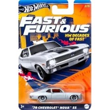 Hot Wheels HRW42 Fast & Furious '70 Chevrolet Nova SS 1:64 Ölçek Gerçekçi Detaylarla Metal Gövde