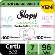Sleepy Natural Double Soft Ultra Paket Bebek Bezi 7 Numara Xxlarge 96 Adet