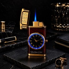 Biton Toptan Kişiye Isme Özel Saatli Gazlı Çakmak – LED Işıklı Turbo Alevli - Dolu Gönderim - Premium Hediye - Kw
