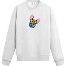 Colermi Fransız Bulldog Baskılı Sweatshirt
