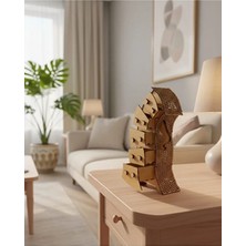 Simidil Design Lineawood 5 Çekmeceli Ahşap Takı Kutusu – Lazer Kesim Mdf, Dekoratif Dikey Tasarım (39 Cm)