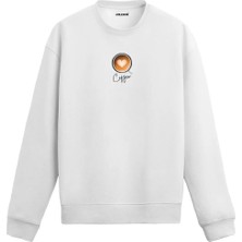 Colermi Kalp Latte Baskılı Kahve Aşkı Sweatshirt