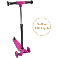 Sisbro Simli ve Özel Boyalı Galaxy Venüs Işıklı Scooter Pembe 222578