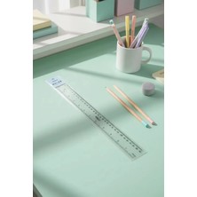 Miniso Lisanslı Basic Serisi Şeffaf Cetvel 30 cm – Geniş Ölçüm Kırtasiye Ürünü