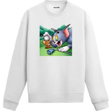 Colermi Çizgi Film Figürlü Eğlenceli Golf Sweatshirt