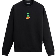 Colermi Gezegen Üzerinde Uzaylı Figürlü Sweatshirt