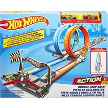 Hot Wheels Çift Çemberde Depar Pist Seti GFH85 3 Metre Uzunlukta Eğlenceli Yarış Seti