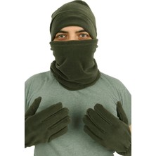 Kordak Haki Polar Bere, Boyunluk ve Eldiven Set