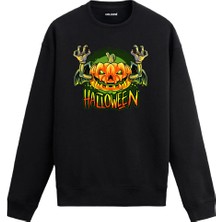 Colermi Cadılar Bayramı Temalı Zombi Eller Kabak Tasarım Sweatshirt