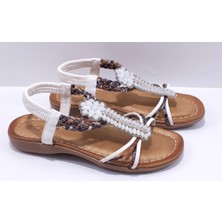 Guja 25Y150-7 Incili Taşlı Sandalet ( Kalıbı 1 Numara Küçüktür )