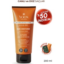 Yoon Biotin B7 ve Kolajen İçeren Vegan Saç Kremi, Nemlendiren, Besleyici ve Onarıcı Saç Bakım Kremi 200ml