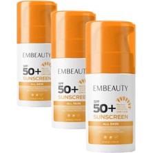 Defne Store Tüm Cilt Tipleri Için Yüksek Korumalı Güneş Kremi SPF50+ 50 ml (3 Paketi)