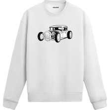 Colermi Hot Rod Araba Baskılı Sweatshirt
