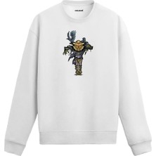 Colermi Kuzgunlu Balkabağı Korkuluk Tasarımlı Sweatshirt