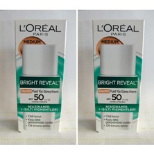 Defne Store Bright Reveal Spf 50+ Koyu Leke Karşıtı Renkli Fluid Günlük Yüz Güneş Kremi 50 ml - Medium (2 Paketi)