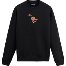 Colermi Basketbol Figürlü Karakter Baskılı Sweatshirt