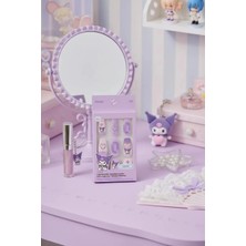 Miniso Sanrio Lisanslı Kuromi Jel Yapışkanlı Takma Tırnak Mor ve Pembe Şık Tasarım Model 05