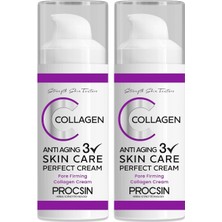Defne Store Procsın Anti-Aging Etkili Collagen Krem, Yaşlanma & Kırışıklık Karşıtı, Cilt Sıkılaştırıcı & Yenileyici, Günlük Bakım, 50 ml (2 Paketi)