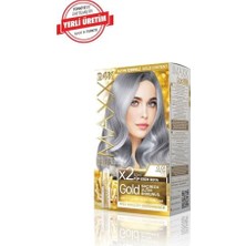 Defne Store Maxx Deluxe Serisi 24K Altın Parçacıklı Serum ile 1 Kutu 2 x 50 ml ve Geliştiriciler Saç Boyası (Füme Gri 0.01)