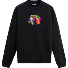 Colermi Cocker Tasarımlı Renkli Sweatshirt
