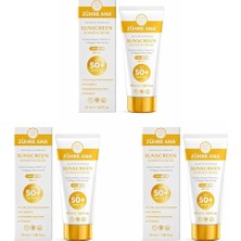 Defne Store Uva Uvb Leke Karşıtı Yüksek Koruma ve Nemlendirici Etkili Güneş Kremi Spf 50+ 50 ml (3 Paketi)
