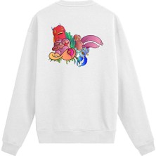 Colermi Sırt Baskılı Renkli Karakterli Sweatshirt