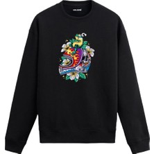 Colermi Tropikal Kask Baskılı Sweatshirt