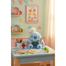 Miniso Disney Lilo & Stitch Lisanslı Peluş Oyuncak 35 cm – Parti Serisi Aşçı Figürlü Oturan Tasarım