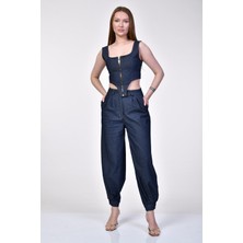 Bebe Plus Balon Fit Pantolon Denim  - Mavi Mavi - S
