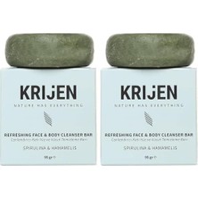 Defne Store Krijen Canlandırıcı Etkili Spirulina & Hamamelis Yüz ve Vücut Temizleme Barı 95 gr (2 Paketi)