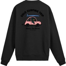 Colermi Sırt Baskılı Sörf Temalı Sweatshirt