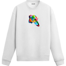 Colermi Ingiliz Tazısı Baskılı Sweatshirt