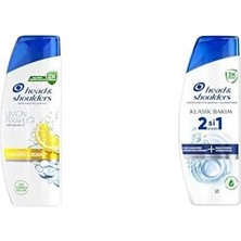 Defne Store & Shoulders Seti | Limon Ferahlığı Yağlı Saçlar Için Günlük Kullanım 330 ml Şampuan X1 + Klasik Bakım 2'si 1 Arada Şampuan 300ML X1