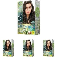 Defne Store Natural Beauty Amonyaksız Set Saç Boyası 7.11 Yoğun Küllü Kumral (4 Paketi)