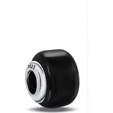 Fubena Mini Siyah Murano Yüzük Charm