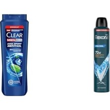 Defne Store Erkek Şampuan Sport Menthol Kepeğe Karşı Etkili 600 ml + Rexona Men Erkek Sprey Deodorant Xtra 72 Saat Kesintisiz Üstün Koruma 200 ml