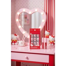 Miniso Sanrio Lisanslı Hello Kitty Jel Yapışkanlı Takma Tırnak Pembe Şık Tasarım Model 04