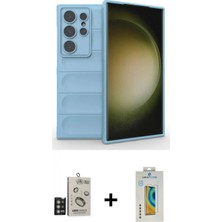 Pileli Store Pilelistore™ Galaxy S24 Ultra Kılıf Atlas Koleksiyonu - Siyah Polymer Nano Ekran Koruyucu + Bilvis Titan Kamera Lens - Dnmr